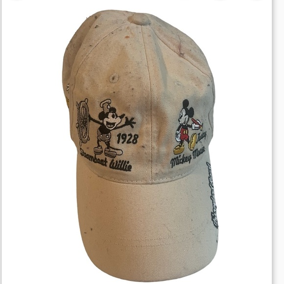 Disney Parks Hat by Disney Walt Disney World Tan Baseball Hat w Characters/Yrs - Picture 1 of 7